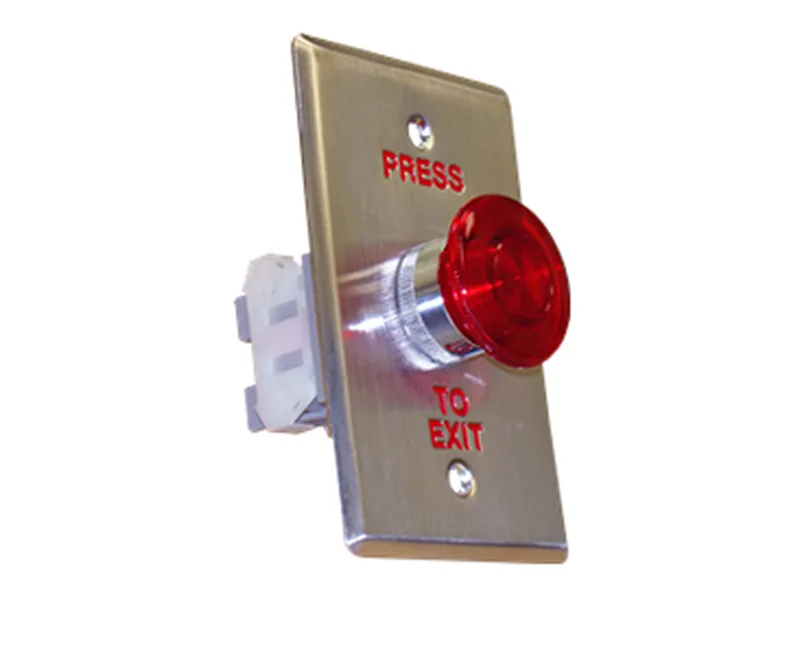 Double Gang Red Push-to-Exit Button, Illuminated